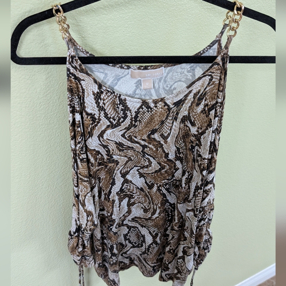 Michael Kors Snake Print Cold Shoulder Blouse